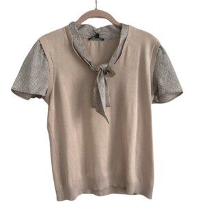 Adrianna Papell hammer satin tie neck sweater